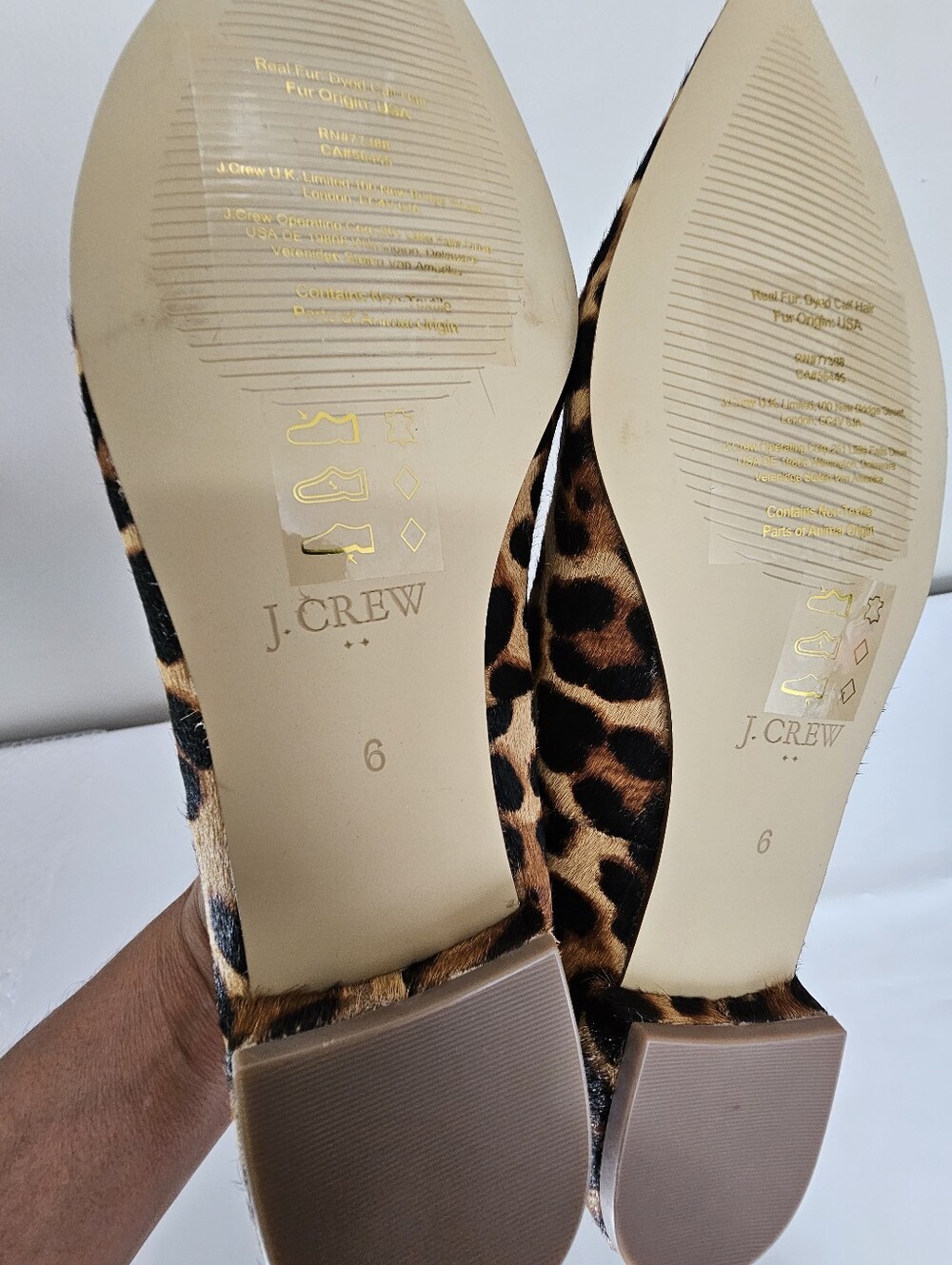 J. Crew Leopard Print Pointed Toe Flats - Brown/Black - Picture 6 of 12